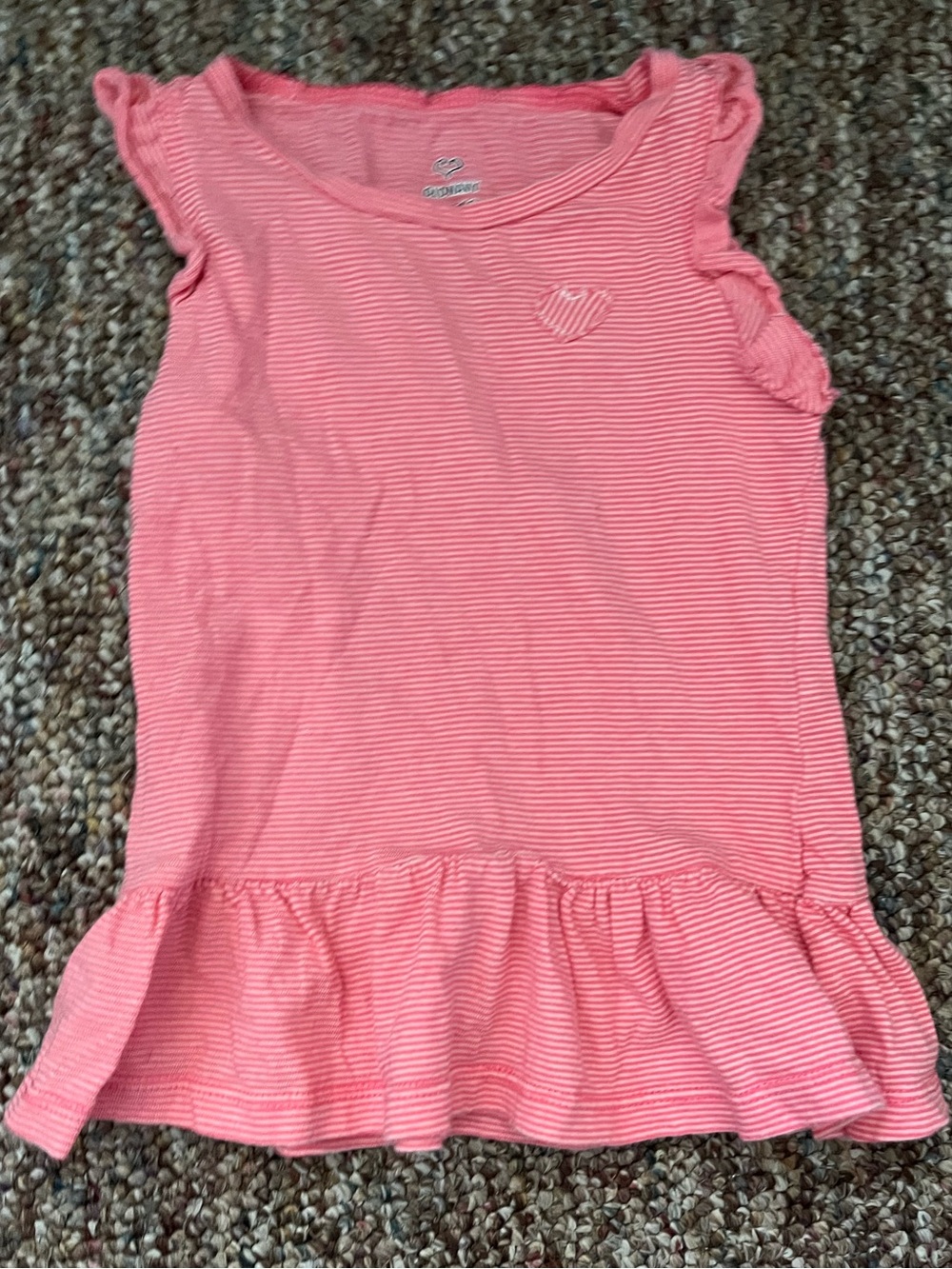 Old Navy Pink Striped Ruffle-Hem Girls' Tank Top
